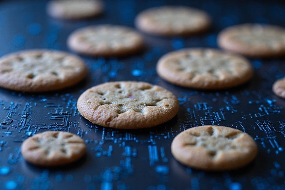 Illustration of a cookie with binary code representing data